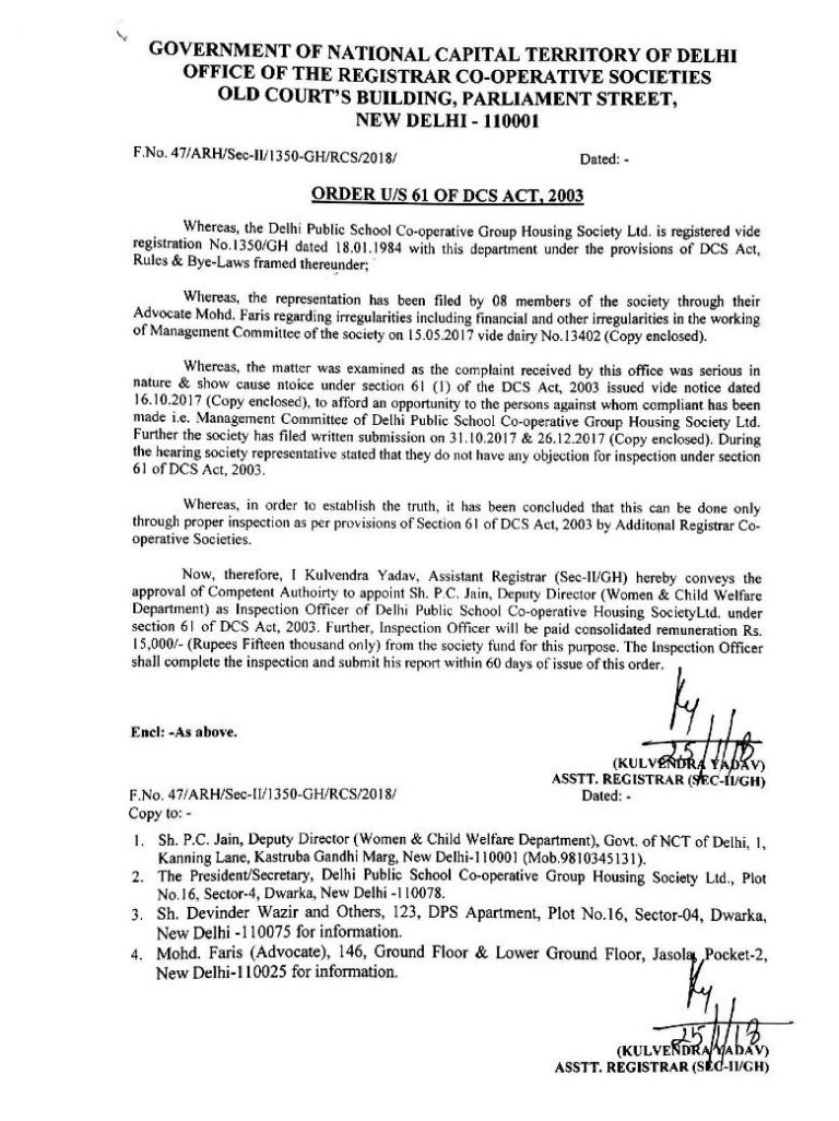 Corruption Case Of Dps Cghs. Rcs Office Of Delhi Govt Orders ‘eyewash 