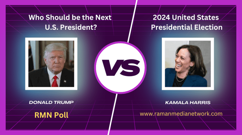 Donald Trump or Kamala Harris: Who Should be the Next U.S. President? RMN Poll. Photo: RMN News Service