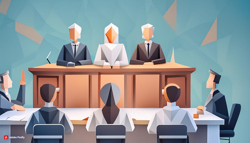 Representational Image of a Courtroom Created with Adobe Firefly Generative AI By Rakesh Raman / RMN News Service