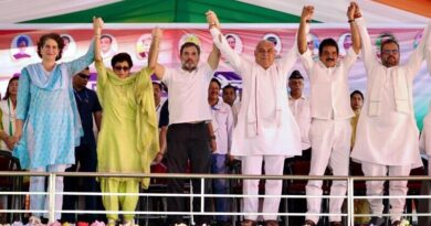 Congress leaders Rahul Gandhi and Priyanka Gandhi with other politicians at an election rally in Haryana on September 30, 2024. Photo: Congress