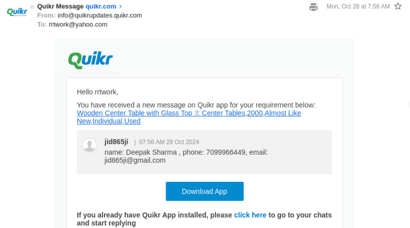 How I Was Getting Duped on Quikr by Collecting My Financial Details