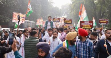 Congress workers protesting against PM Modi and his associate Gautam Adani on November 25, 2024. Photo: Congress 