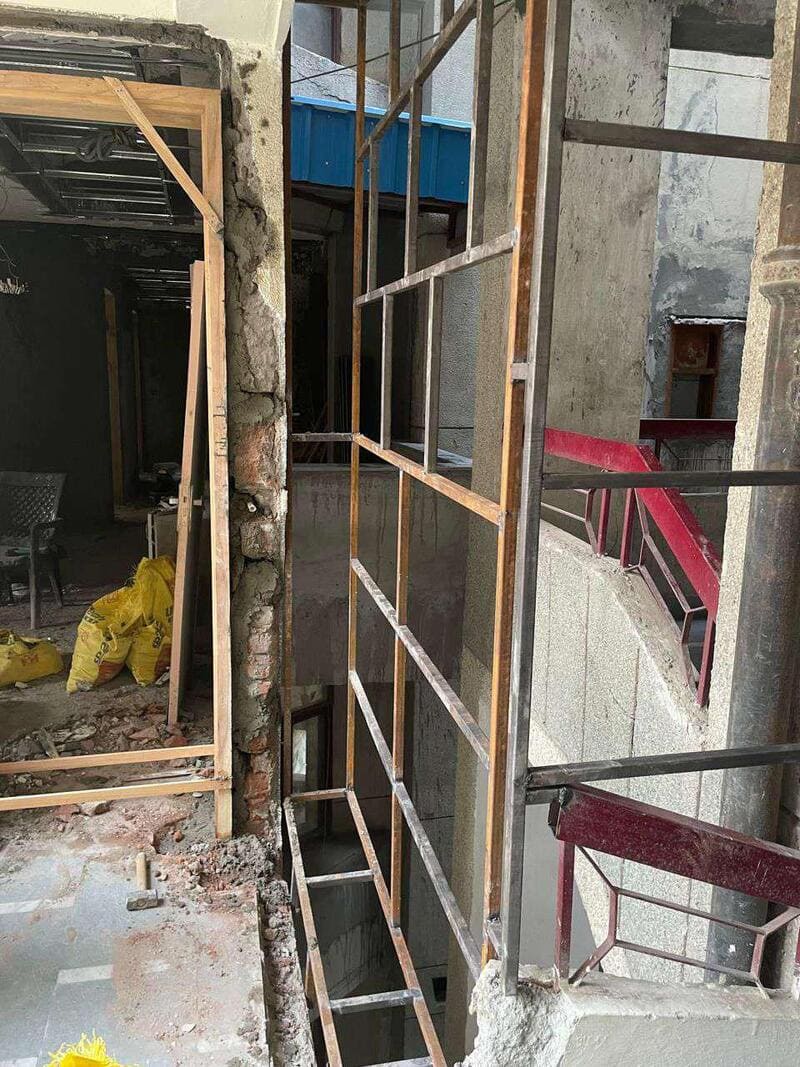 Unauthorized Construction Reported at Friends Circle Apartments of Dwarka in Delhi. Photo courtesy: Resident