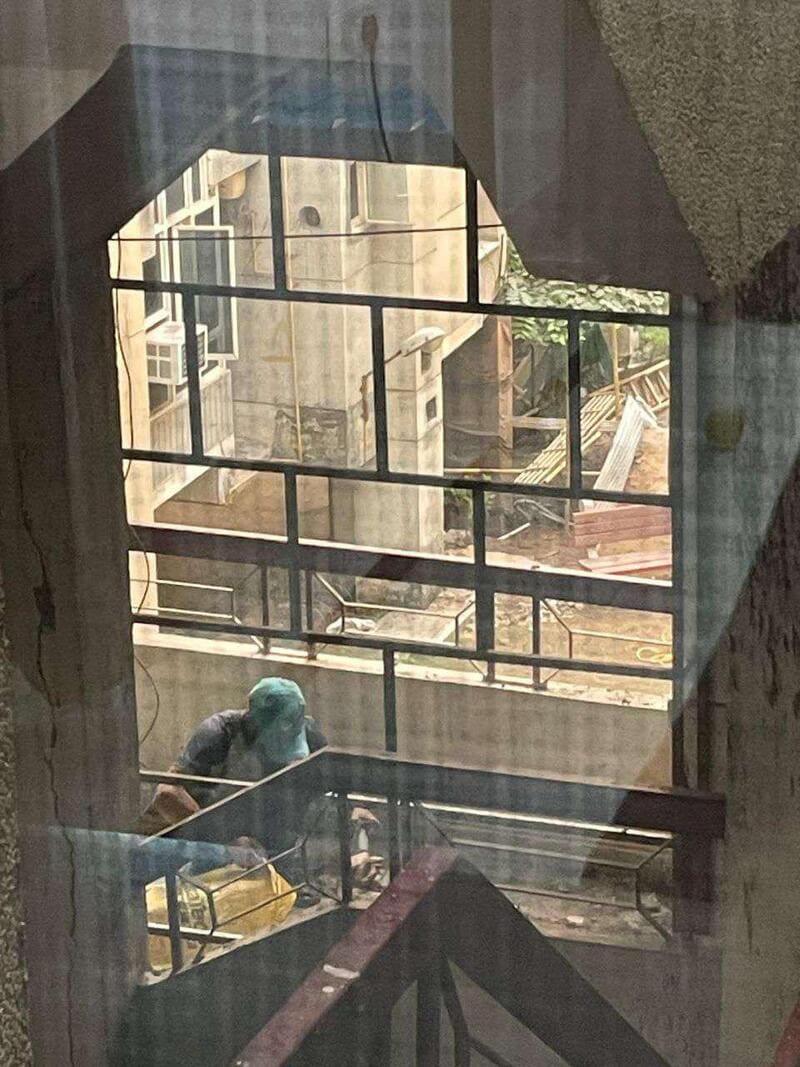 Unauthorized Construction Reported at Friends Circle Apartments of Dwarka in Delhi. Photo courtesy: Resident