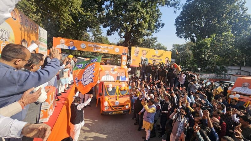 The Delhi unit of Bharatiya Janata Party (BJP) sending mobile vans on December 7, 2024 in different parts of New Delhi as part of its campaign for the upcoming Delhi Assembly election. Photo: BJP