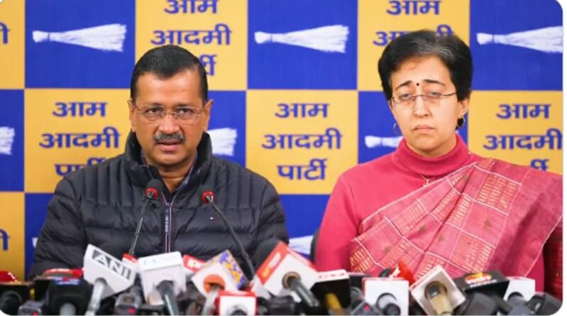 Aam Aadmi Party (AAP) leader Arvind Kejriwal and Delhi chief minister Atishi. Photo: AAP