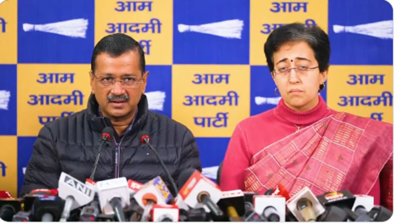 Aam Aadmi Party (AAP) leader Arvind Kejriwal and Delhi chief minister Atishi. Photo: AAP