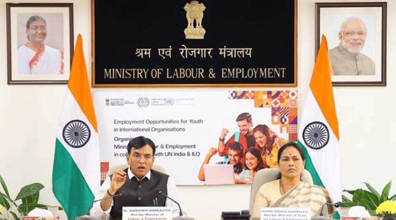 India’s Minister for Labour & Employment Dr. Mansukh Mandaviya participated in a webinar on “Employment Opportunities for Youth in International Organisations” virtually in New Delhi on December 6., 2024. Photo: PIB