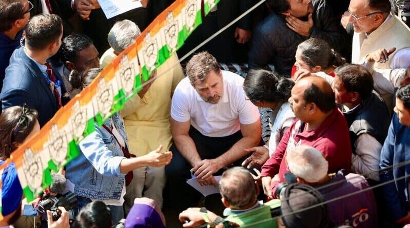 Congress leader Rahul Gandhi on an election campaign for Delhi Assembly election on January 28, 2025. Photo: Congress (file photo)