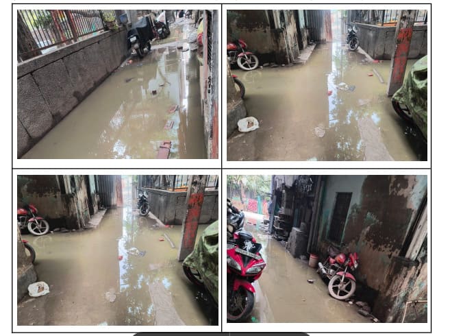 Photographs of persisting water-logging at Sector-3, Phase-3 (D-Block), J.J. Colony.