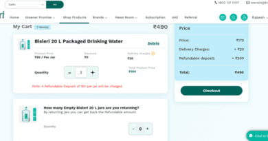 Screenshot of Bisleri’s defective website on February 9, 2025.