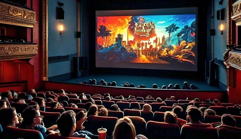 Representational Image of a Movie Theater Created with Meta AI Image Generator.